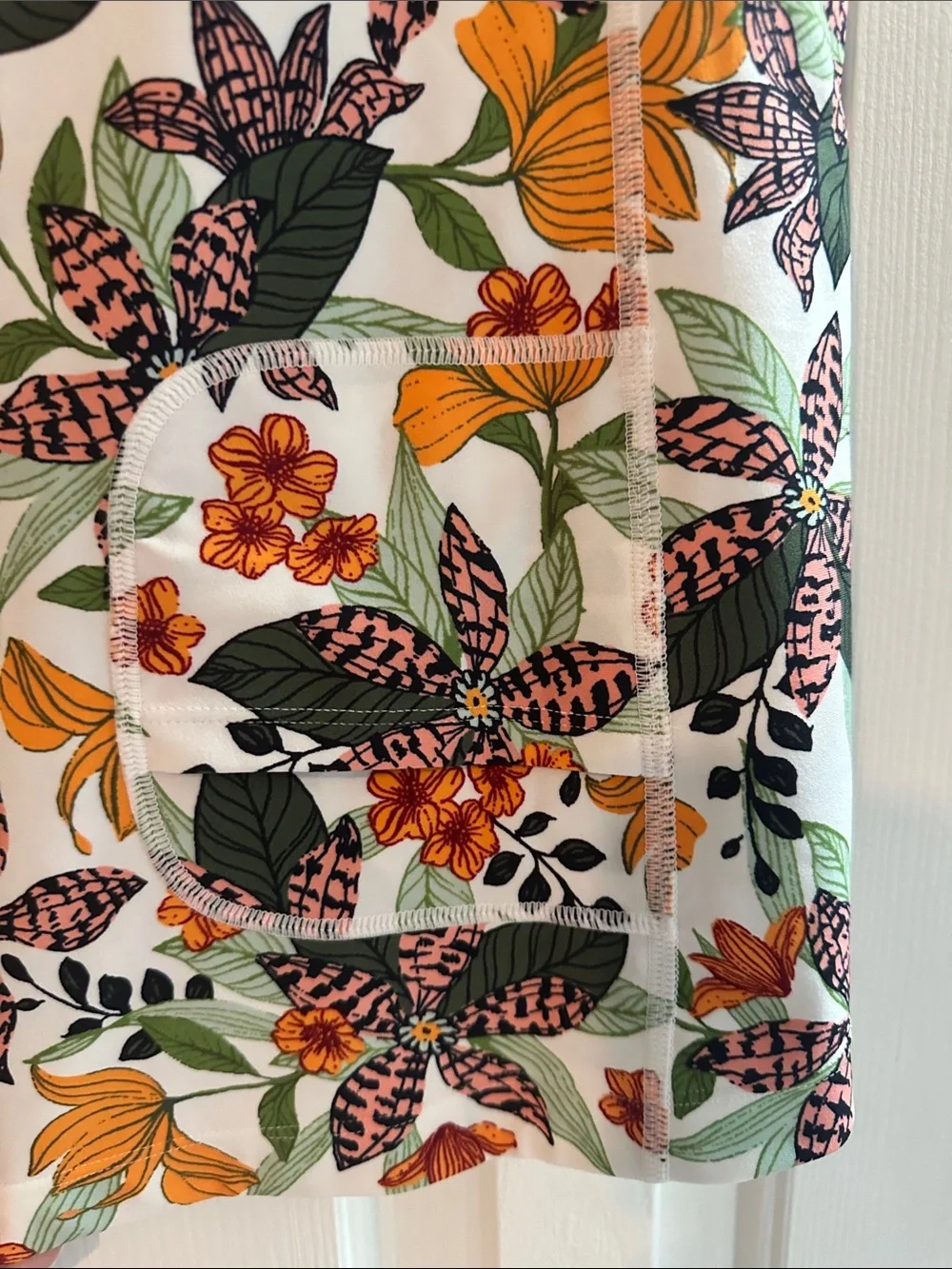 Coolibar Hightide Short Sleeve Swim Shirt Apricot Crush Floral Paradise Mens S
